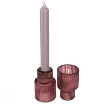 Artikel Kerzenhalter Glas Stabkerzenhalter in Berry H8cm 4 St