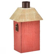 Artikel Kerzenhalter Haus Holz Rot Stabkerzenhalter H14,5cm 2St