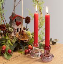 Artikel Kerzenhalter Pilz Teelichthalter Glas Berry Ø6,5cm H7cm 2St