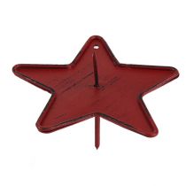 Kerzenhalter Stern zum Stecken 9cm Rot