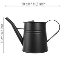 Artikel Gießkanne Metall Schwarz 30x13x17cm 1,7l Pflanzgefäß für Innen und Balkon