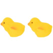 Artikel Beflockte Deko-Osterküken aus Kunststoff, Gelb-Orange, 4,5 cm, 18 Stück