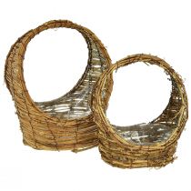 Artikel Korb zum Bepflanzen mit Henkel Rebe L18/22cm 2er-Set