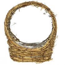 Artikel Korbset aus Rebenzweigen mit Henkel zum Bepflanzen, oval, L18/22cm, braun