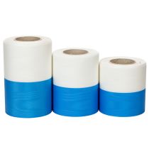 Artikel Kranzband Textil Moiré Blau-Weiß 100 mm Rolle