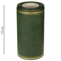 Artikel Elegantes Kranzband Moiré 175mm, Dunkelgrün mit Perlkante und Taftbindung für feierliche Anlässe