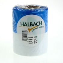 Artikel Kranzbänder Moiré Blau-Weiß 125 mm – Hochwertiges Trauerband & Dekoband, Nationalband in edler Optik, 25m Rolle