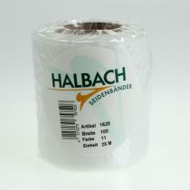 Artikel Kranzband Weiß 100mm x 25m Trauerfloristik Dekoration