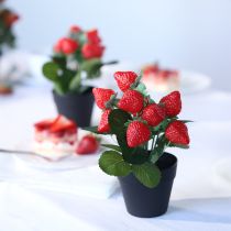 Artikel Künstliche Erdbeer Pflanze im Topf Kunstpflanze 19cm