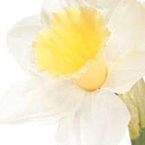 Artikel Künstliche Narzissen aus Seidenblumen Weiß und Orange 40cm 3 Stück