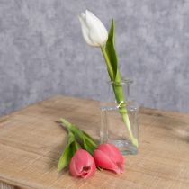 Artikel Künstliche Tulpen 21 cm Weiß 6er-Set Polyester und Kunststoff für Wohnraumdekoration