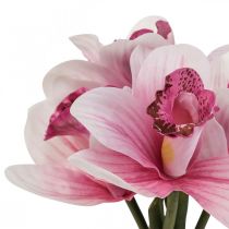 Artikel Künstliche Orchideen Kunstblumen in Vase Weiß/Rosa 28cm