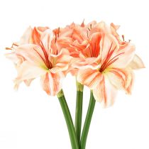 Artikel Künstlicher Ritterstern Kunstblumen Weiß Rot Orange Amaryllis 40cm 3St