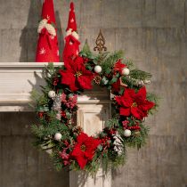 Artikel Künstlicher Weihnachtsstern Rot Seidenblumen Deko 6St im Bund