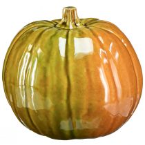 Artikel Dekorativer Keramik-Kürbis in leuchtenden Grüntönen – 17,5 cm – Perfekt für herbstliche Tischdekoration