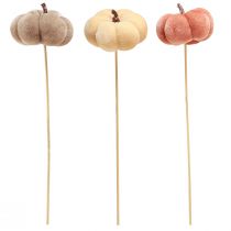 Artikel Deko-Kürbis aus Stoff am Stab Ø7cm Gelb Braun Orange 9er-Set