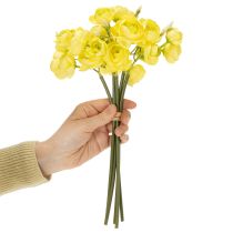 Artikel Kunstblume Ranunkelstrauß Gelb 32 cm aus Polyester für Wohnraumdekoration