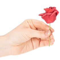 Artikel Künstliche Rose aus Schaumstoff Rot mit Drahtstiel 5 cm 100 Stück