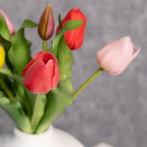 Artikel Künstlicher Tulpenstrauß, Mehrfarbig, 43 cm, 7 Stück, Polyester und Kunststoff
