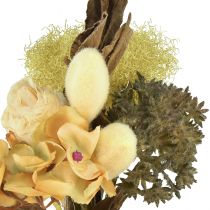 Artikel Kunstblumenstrauß Rose Hortensie Vintage 38cm Beige Braun