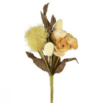 Artikel Kunstblumenstrauß Rose Hortensie Vintage 38cm Beige Braun