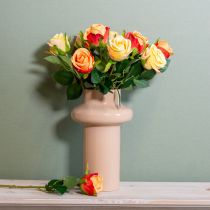 Artikel Kunstrosen Arrangement aus Polyester und Kunststoff 44 cm Orange 6 Stück