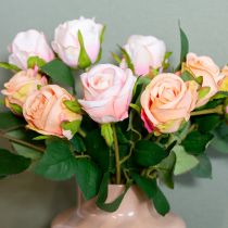 Artikel Künstlicher Rosenstrauß aus Polyester mit 6 Rosen in Rosa, 44 cm