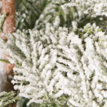 Artikel Kunsttanne auf Metallplatte Schnee Winterdeko 35x115cm