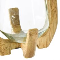 Artikel Laterne aus Mangoholz und Glas Ø12cm H20cm für Wohnzimmer und Tischdekoration