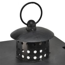 Artikel Große Metalllaterne mit Drahtfenstern in Antik-Grau 19x36x60 cm mit Tragegriff