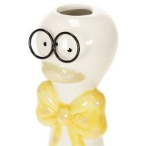 Artikel Keramik Dekofiguren Enten mit Brille 3er-Set 25 cm Gelb-Weiß für Innenbereich