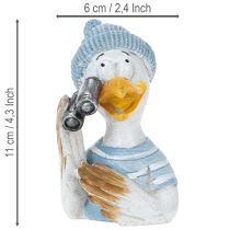 Artikel Maritime Dekofigur Möwe aus Polyresin Blau Weiß Silber H11 cm