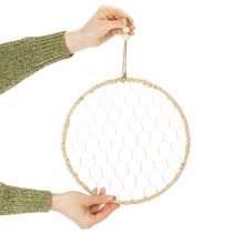 Artikel Metall-Dekoring Silber Ø28cm mit Natur-Raffia 4er Set