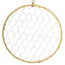 Artikel Metall Dekoring zum Hängen Raffia Silber Natur Ø28cm 4 St