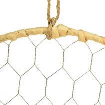 Artikel Metall Dekoring zum Hängen Raffia Silber Natur Ø28cm 4 St