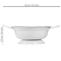 Artikel Metallschüssel Set Ø16,5cm H6,5cm Weiß Schwarz Emaille-Optik 4 Stück