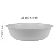 Artikel Metallschüssel rund Weiß Ø25cm H7cm Emaille-Optik für Dekoration