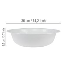 Artikel Metallschüssel Ø36cm H9,5cm Weiß Emaille-Optik Dekoschale für Blumen