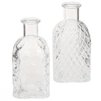 Artikel Mini Vasen Quadratisch Glas Deko Flaschen H13cm 4St