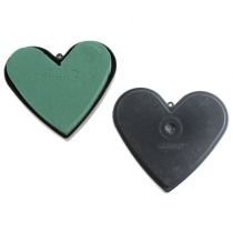 Artikel Steckmasse Herz mit Boden 13 cm, Grün-Schwarz, 6 Stück