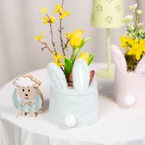 Artikel Aufbewahrungskorb Hase aus Plüsch, 18 cm, Rosa und Grün, 2er-Set