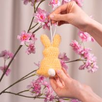 Artikel Osterhasen-Aufhänger aus Stoff in Pastellfarben mit Bommel 13 cm 3er-Set für Innenbereich