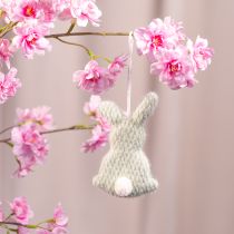 Artikel Osterhasen-Aufhänger aus Stoff in Pastellfarben mit Bommel 13 cm 3er-Set für Innenbereich