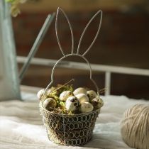 Artikel Osterkörbchen Drahtkorb Osterhase Shabby Ø12cm H26,5cm