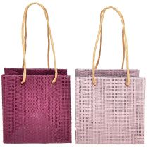 Artikel Papier Geschenktüten Henkel Burgund Rosa 12x12cm 8 St