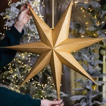 Artikel Weihnachtsstern aus Papier, 60 cm, Gold, beleuchtbar