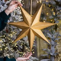 Artikel Goldener Papierstern 45 cm mit Baumwollaufhänger für Weihnachtsdekoration