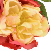 Artikel Pfingstrosen Kunstblume aus Seide Rosa Gelb 68cm