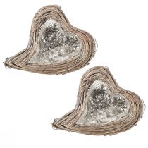 Artikel Pflanzherz Rattan Reben Natur Weiß 20cmx24cmx6cm 2St