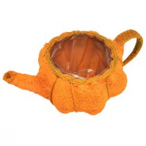 Artikel Pflanzkanne aus Sisal in Kürbis-Form mit Metallgitter und Folie, Orange Gelbgrün, Ø19cm H12cm